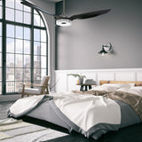 Fletcher 56 Inch 3 Blade Smart Ceiling Fan With Led Light Kit Remote Silver Black
