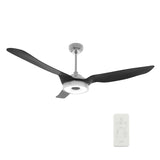 Fletcher 56 Inch 3 Blade Smart Ceiling Fan With Led Light Kit Remote Silver Black
