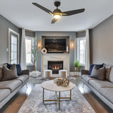 CALEN 56 In 3 Blade Smart Ceiling Fan With Integrated LED Lights With Google Home
