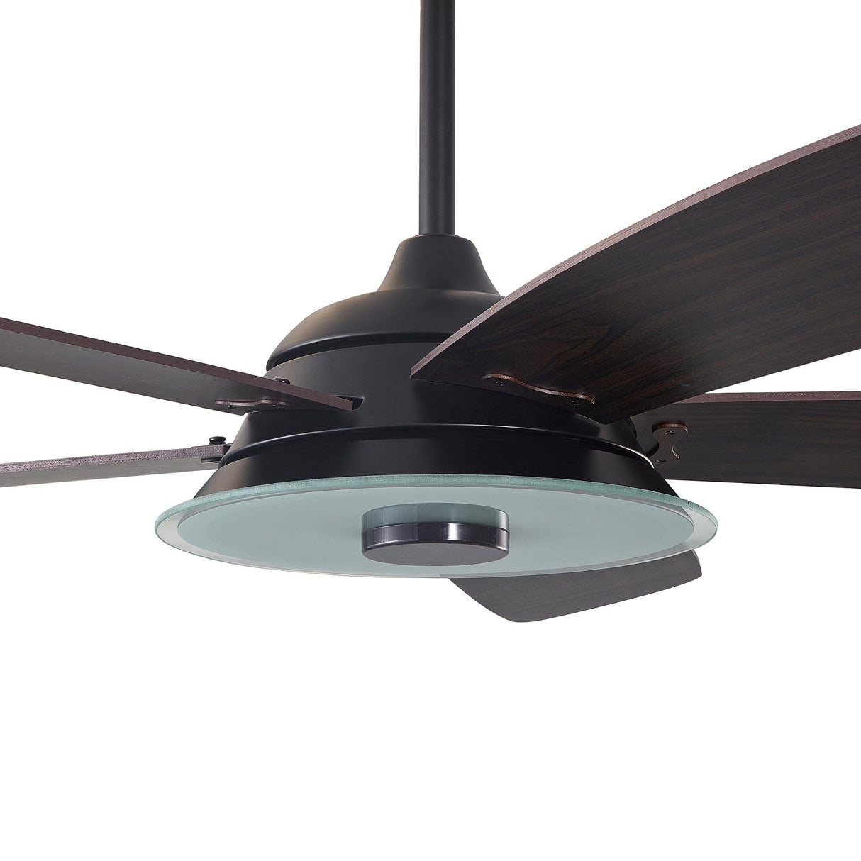 Journey 56 Inch 5 Blade Smart Ceiling Fan With Led Light Kit Remote Black Dark Wood Grain