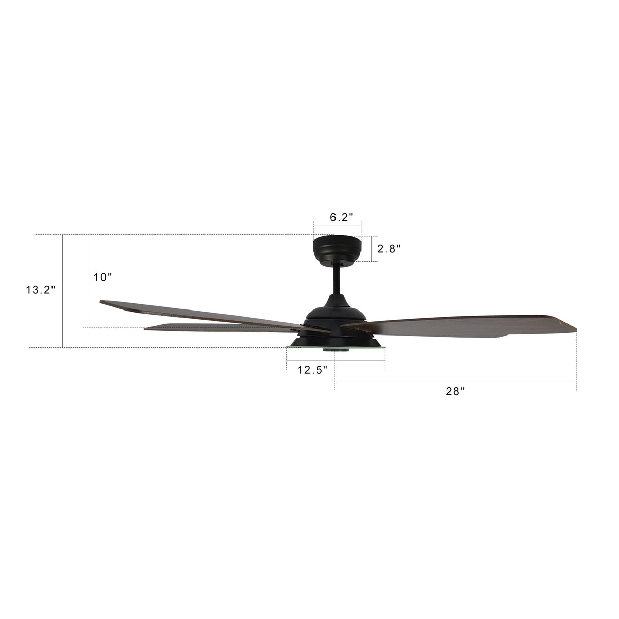 Journey 56 Inch 5 Blade Smart Ceiling Fan With Led Light Kit Remote Black Dark Wood Grain