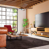 Journey 56 Inch 5 Blade Smart Ceiling Fan With Led Light Kit Remote Gold Wood Pattern