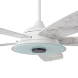 Journey 56 Inch 5 Blade Smart Ceiling Fan With Led Light Kit Remote White Marble Pattern