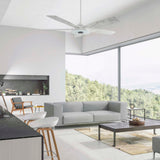 Journey 56 Inch 5 Blade Smart Ceiling Fan With Led Light Kit Remote White Marble Pattern