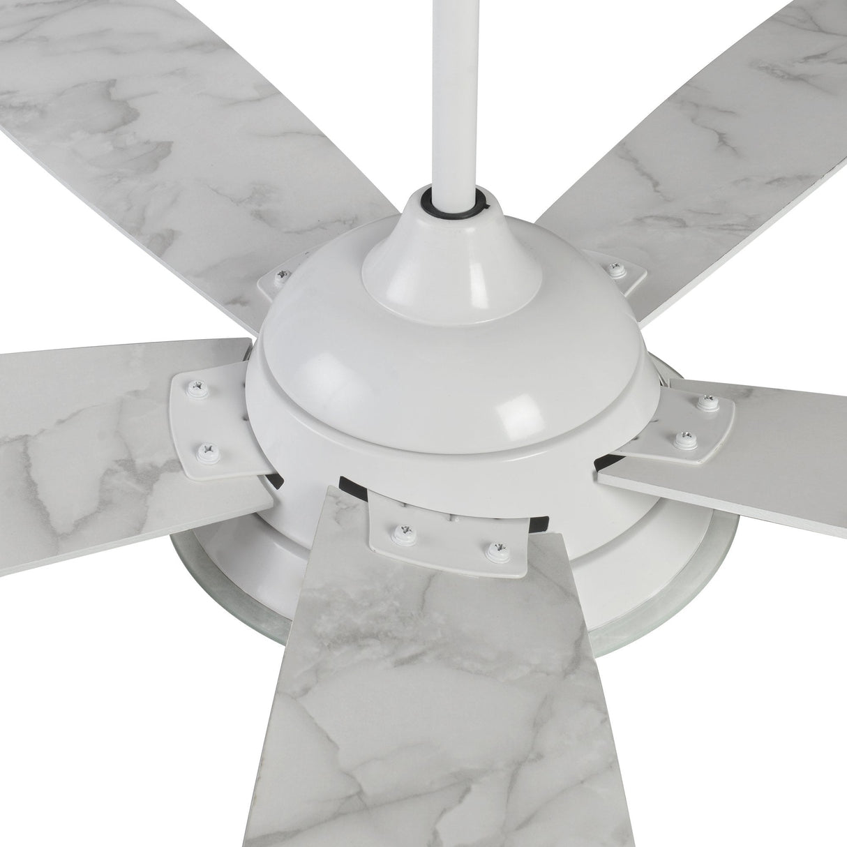 Journey 56 Inch 5 Blade Smart Ceiling Fan With Led Light Kit Remote White Marble Pattern