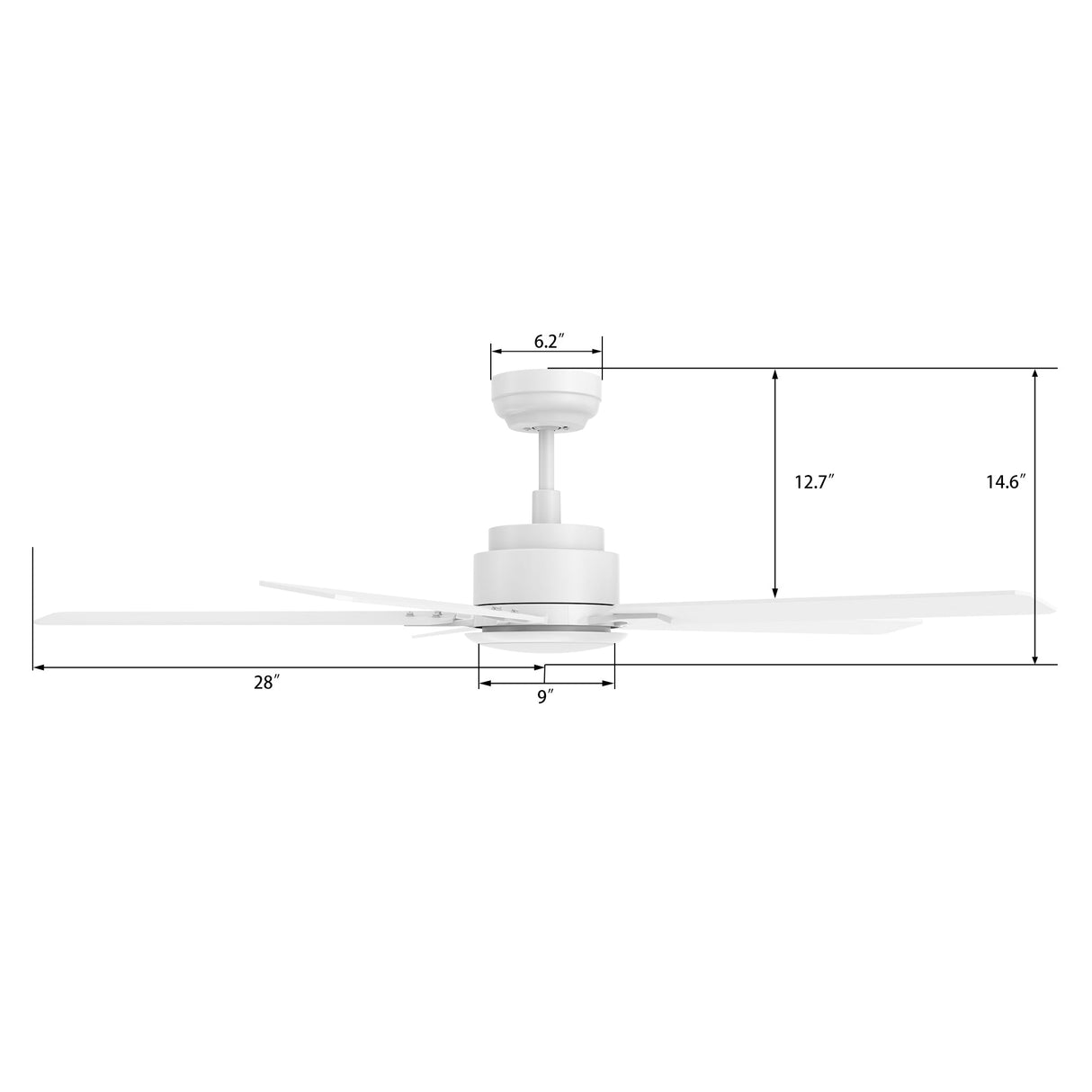 ESPEAR 56 In 5 Blade Smart Ceiling Fan With Integrated LED Lights With Google Home