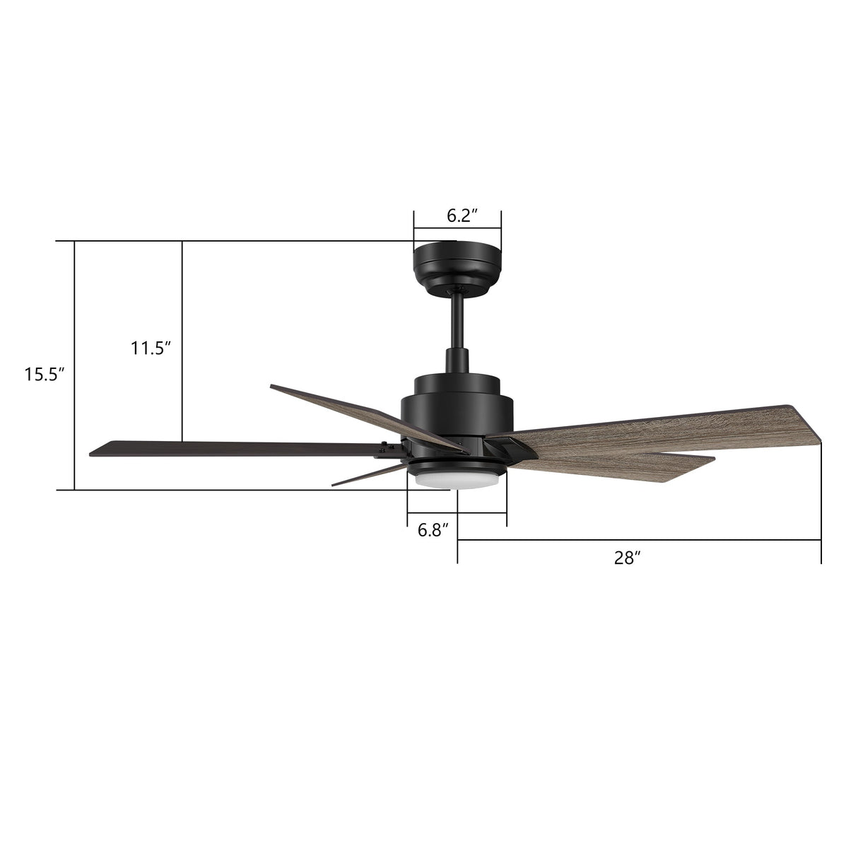 ASCENDER 56 In 5 Blade Smart Ceiling Fan With Integrated LED Lights With Google Home