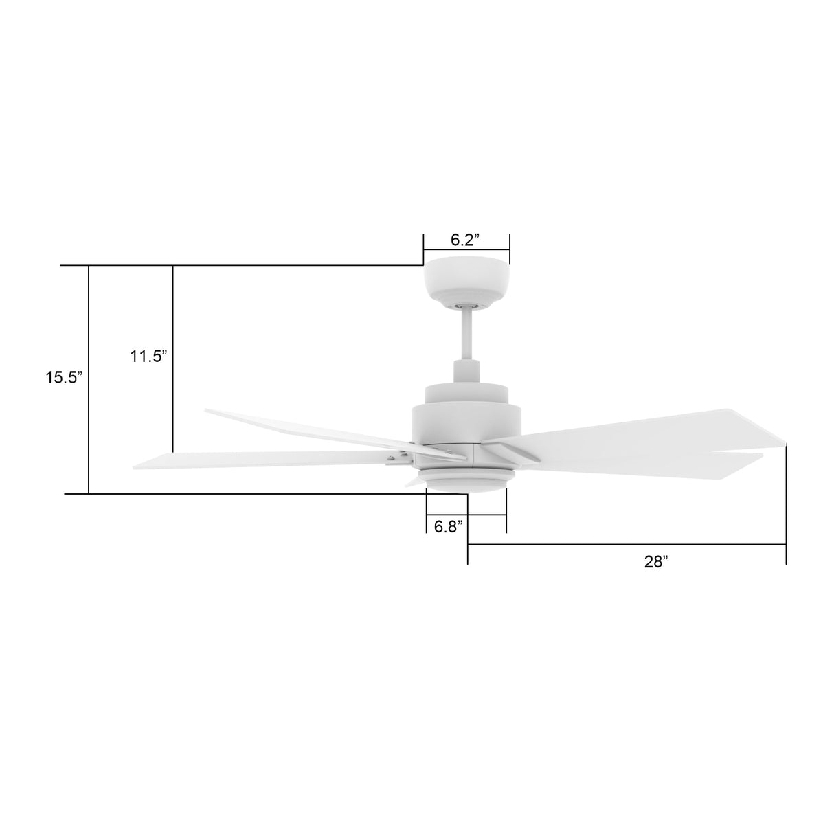 ASCENDER 56 In 5 Blade Smart Ceiling Fan With Integrated LED Lights With Google Home