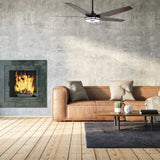 Elira 56 5 Blade Smart Ceiling Fan With Led Light Kit Remote Black Dark Wood