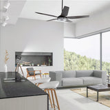 Elira 56 5 Blade Smart Ceiling Fan With Led Light Kit Remote Black Dark Wood
