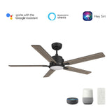 ESPEAR 60 In 5 Blade Smart Ceiling Fan With Integrated LED Lights With Google Home