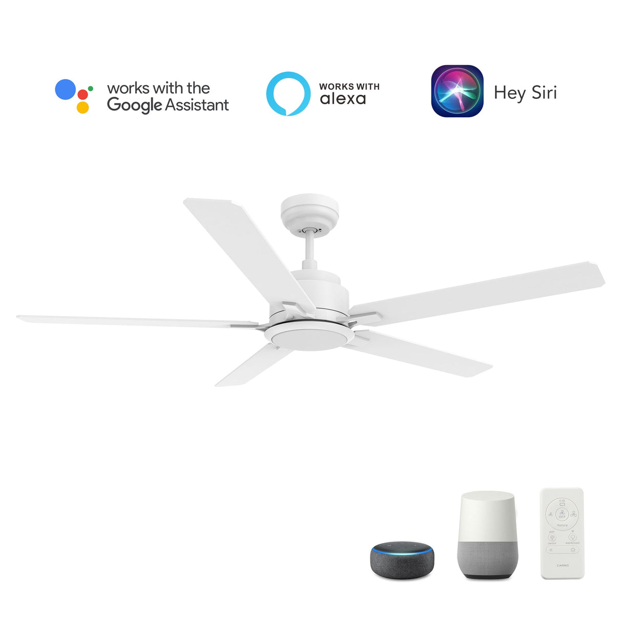 ESPEAR 60 In 5 Blade Smart Ceiling Fan With Integrated LED Lights With Google Home