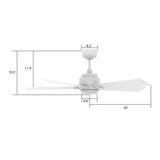 ASCENDER 60 In 5 Blade Smart Ceiling Fan With Integrated LED Lights With Google Home