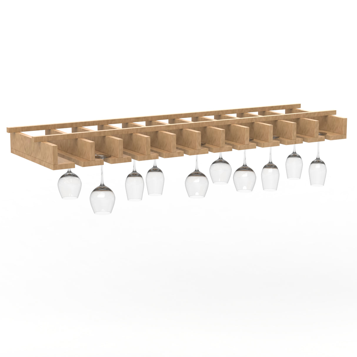 Liberty Shaker Karamel - 34.5 Inch Stem Glass Holder Wall Cabinet - 34.5" Width x 2.75" Height x 10.5" Depth