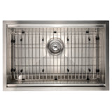ZLINE 27 in. Garmisch Undermount Single Bowl Stainless Steel Kitchen Sink with Bottom Grid and Accessories (SLS-27)