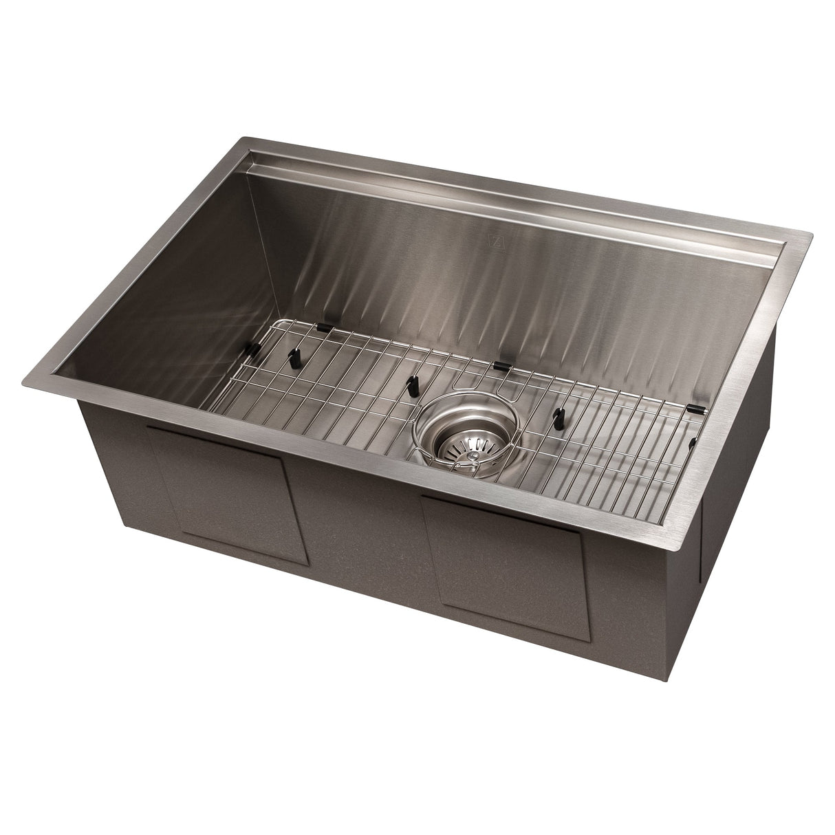 ZLINE 27 in. Garmisch Undermount Single Bowl Stainless Steel Kitchen Sink with Bottom Grid and Accessories (SLS-27)