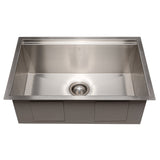 ZLINE 27 in. Garmisch Undermount Single Bowl Stainless Steel Kitchen Sink with Bottom Grid and Accessories (SLS-27)