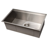 ZLINE 30 in. Garmisch Undermount Single Bowl Stainless Steel Kitchen Sink with Bottom Grid and Accessories (SLS-30)