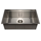 ZLINE 30 in. Garmisch Undermount Single Bowl Stainless Steel Kitchen Sink with Bottom Grid and Accessories (SLS-30)