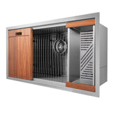 ZLINE 33 in. Garmisch Undermount Single Bowl Stainless Steel Kitchen Sink with Bottom Grid and Accessories (SLS-33)