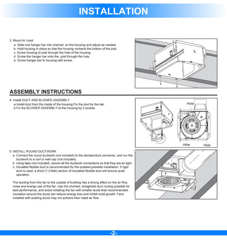 Ultra Quiet Bathroom Exhaust Fan