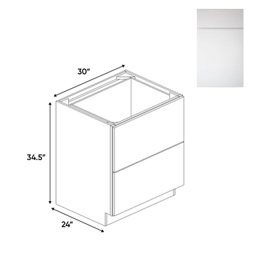 RTA - Sonoma White - Double Drawer Base Cabinets - 30