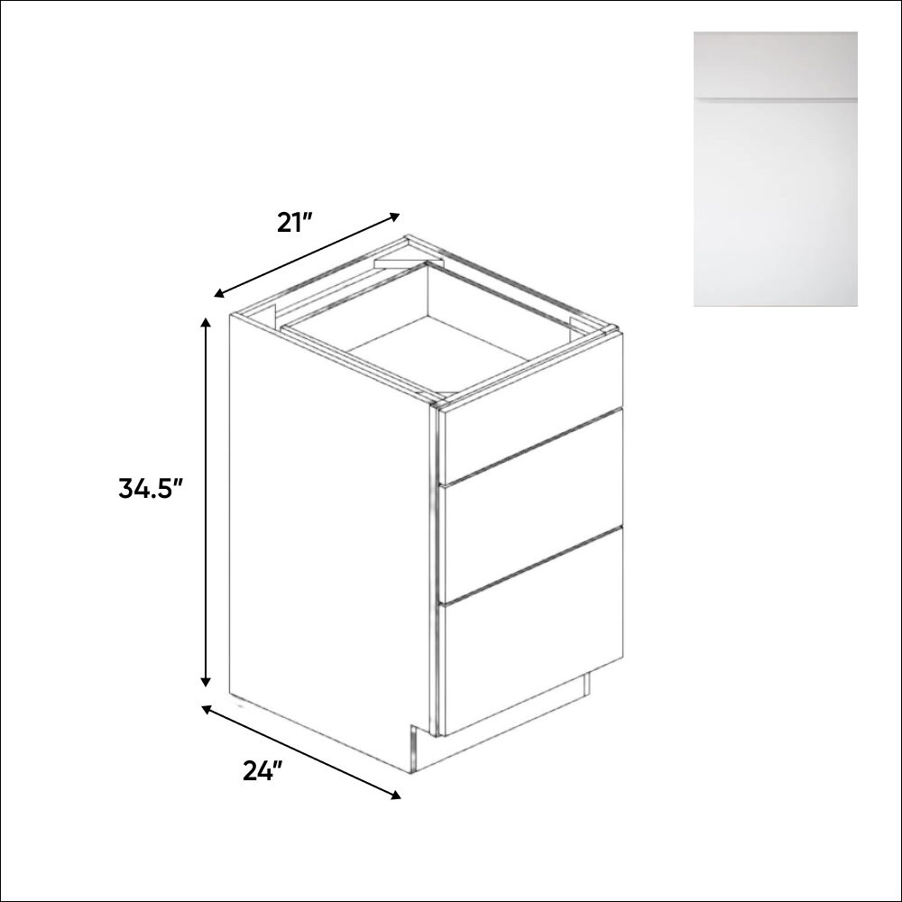 Sonoma White - Three Drawer Base Cabinets - 21