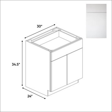 RTA - Sonoma White - Full Height Double Door Base Cabinets - 30