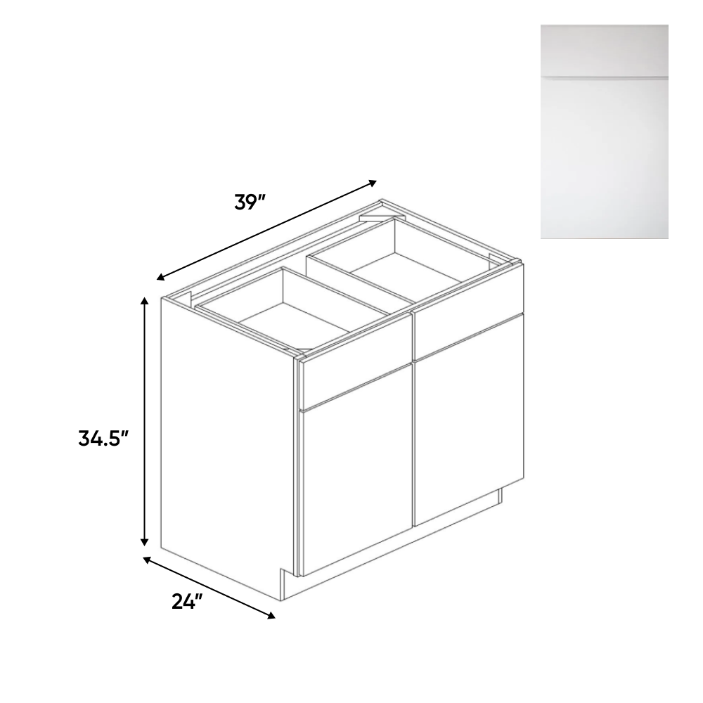 Sonoma White - Double Door Cabinets - 39"W x 34.5"H x 24"D - Pre Assembled