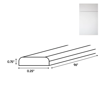 Sonoma White - Batten Molding - 96"W x 0.75"H x 0.25"D - Pre Assembled