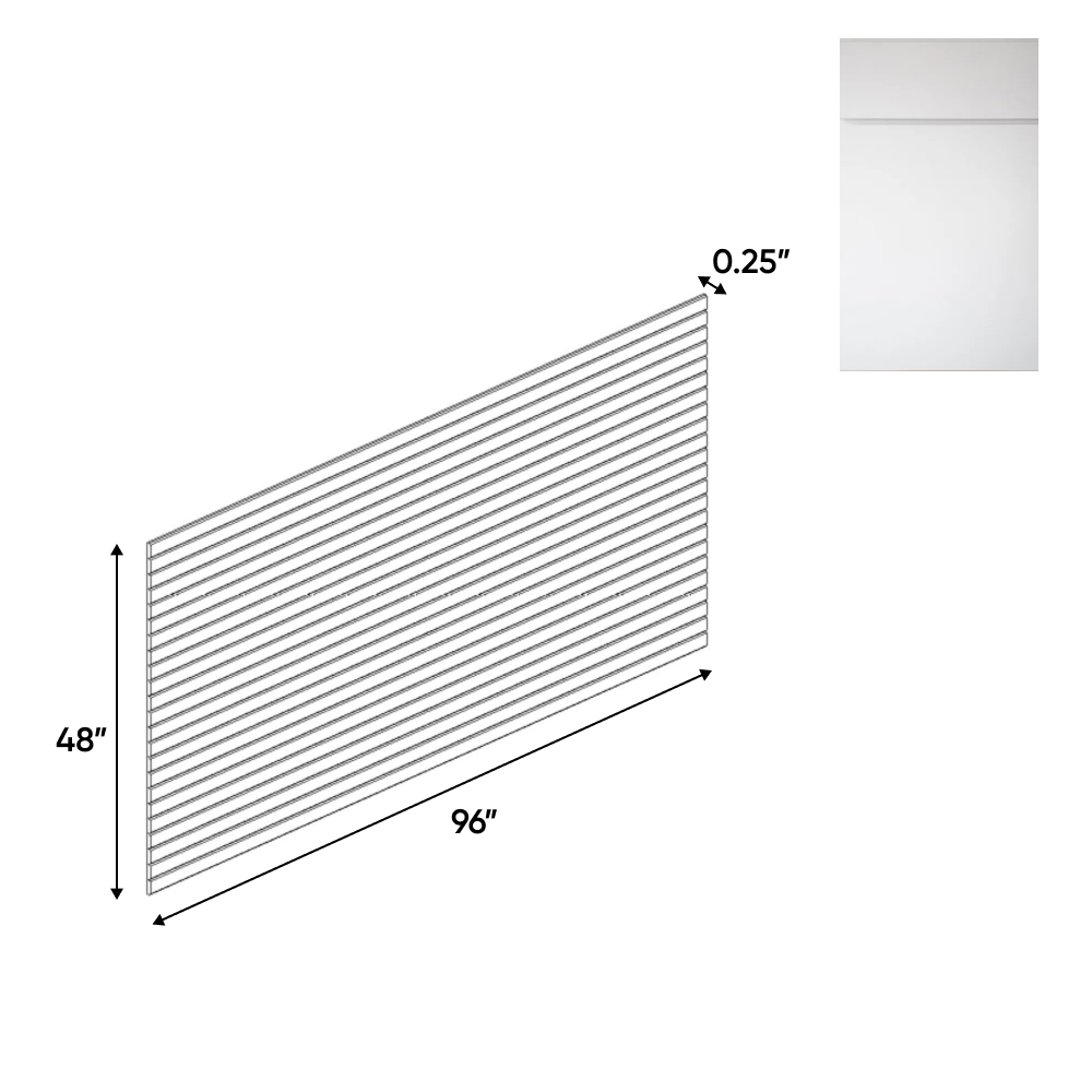 Sonoma White - Beaded Panels - 48"W x 96"H x 0.25"D - Pre Assembled