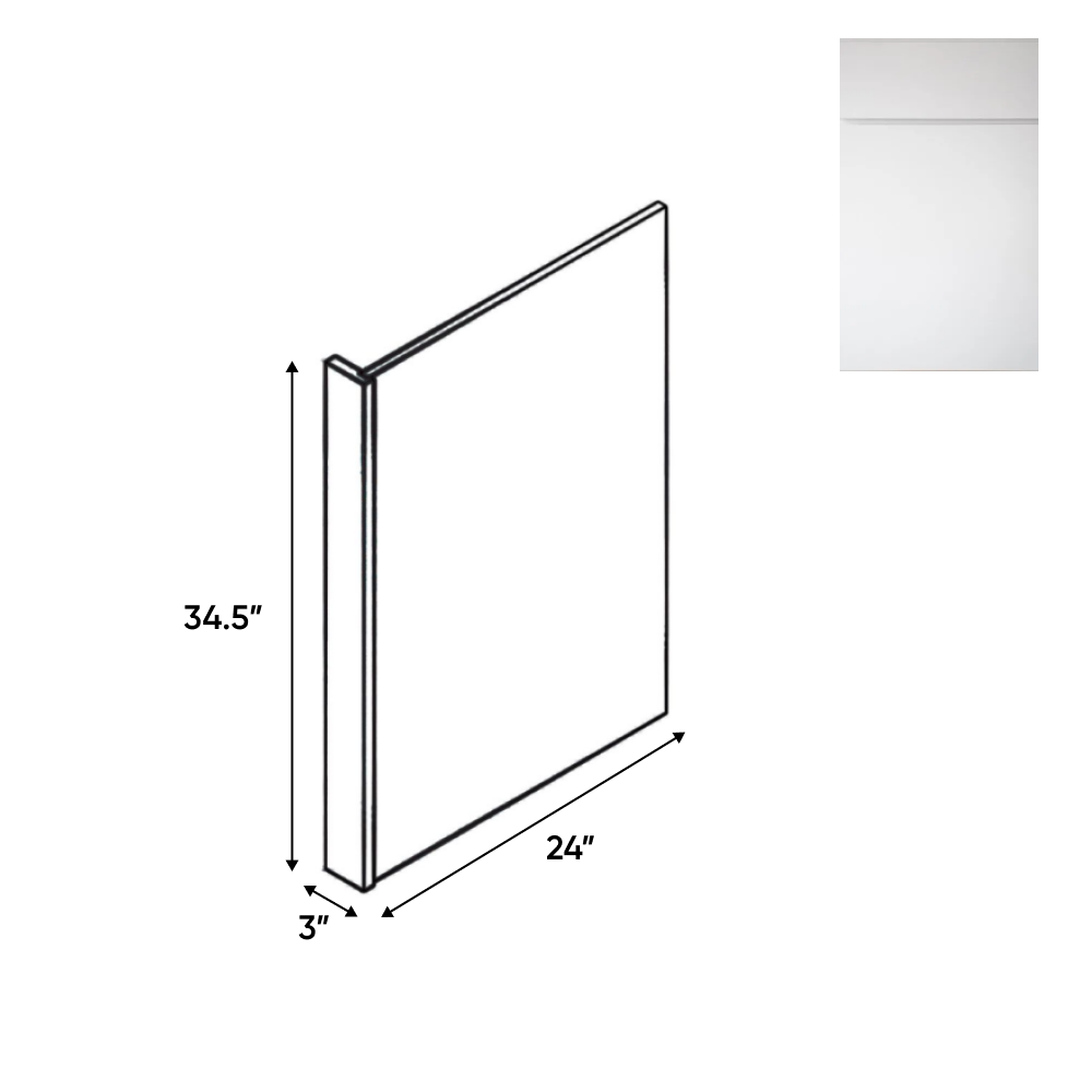 Sonoma White - End Panels - 24"W x 34.5"H x 3"D - Pre Assembled