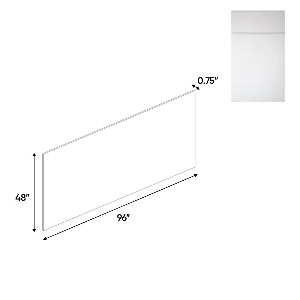 Sonoma White - Edge Banded Panels - 48"W x 96"H x 0.75"D - Pre Assembled