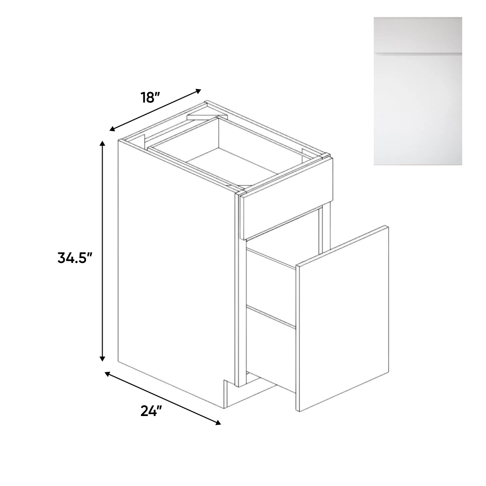 Sonoma White - Waste Basket Base Cabinets - 18"W x 34.5"H x 24"D - Pre Assembled