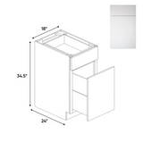 Sonoma White - Waste Basket Base Cabinets - 18"W x 34.5"H x 24"D - Pre Assembled