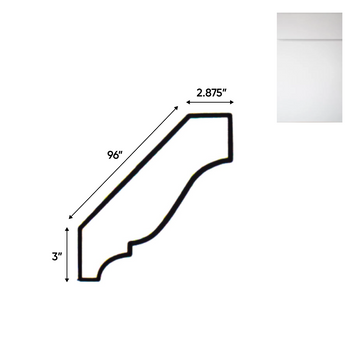 Sonoma White - Crown Moldings - 96"W x 3"H x 3"D - Pre Assembled