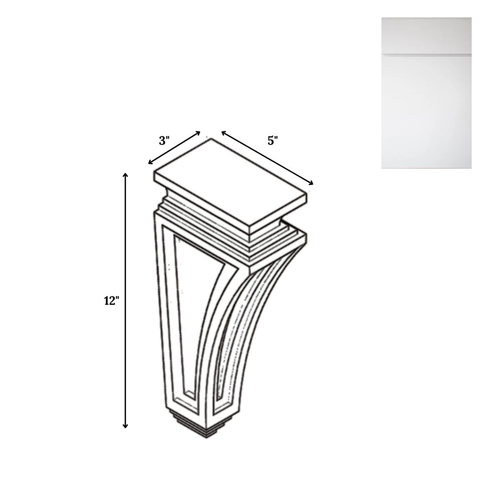 Sonoma White - Structural - 3"W x 12"H x 5"D - Pre Assembled