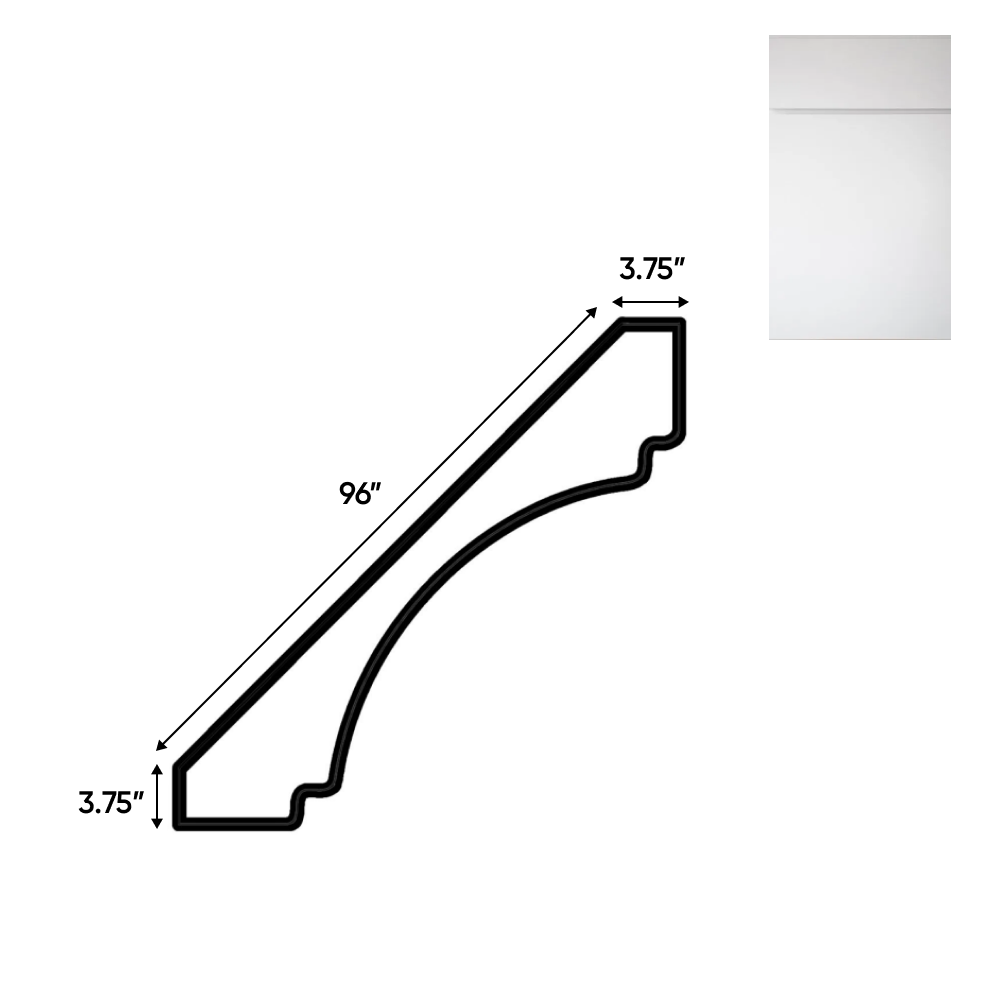 Sonoma White - Crown Moldings - 96"W x 3.5"H x 3.5"D - SOW-FCM - Pre Assembled