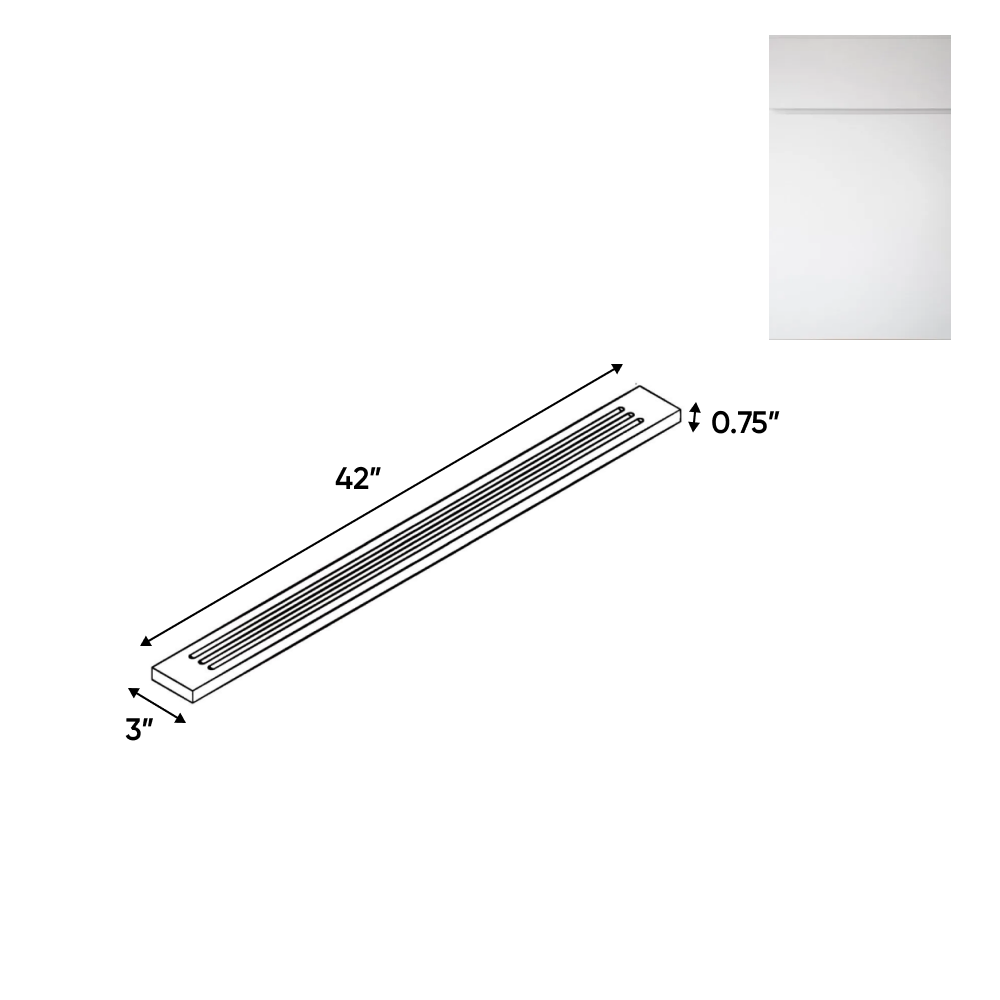 Sonoma White - Flutted Wall Fillers - 3"W x 42"H x 0.75"D - Pre Assembled