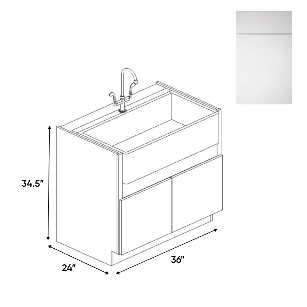 Sonoma White - Farm Sink Base Cabinets - 36"W x 34.5"H x 24"D - Pre Assembled