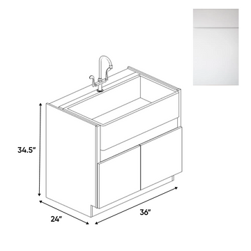 Sonoma White - Farm Sink Base Cabinets - 36"W x 34.5"H x 24"D - Pre Assembled