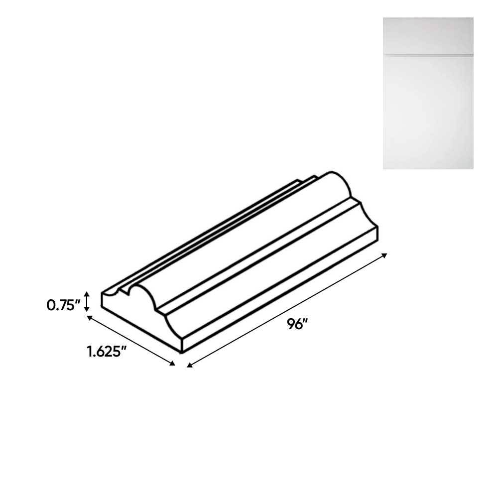 Sonoma White - Trims - 96"W x 0.75"H x 1.6"D - Pre Assembled