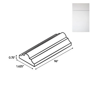 Sonoma White - Trims - 96"W x 0.75"H x 1.6"D - Pre Assembled