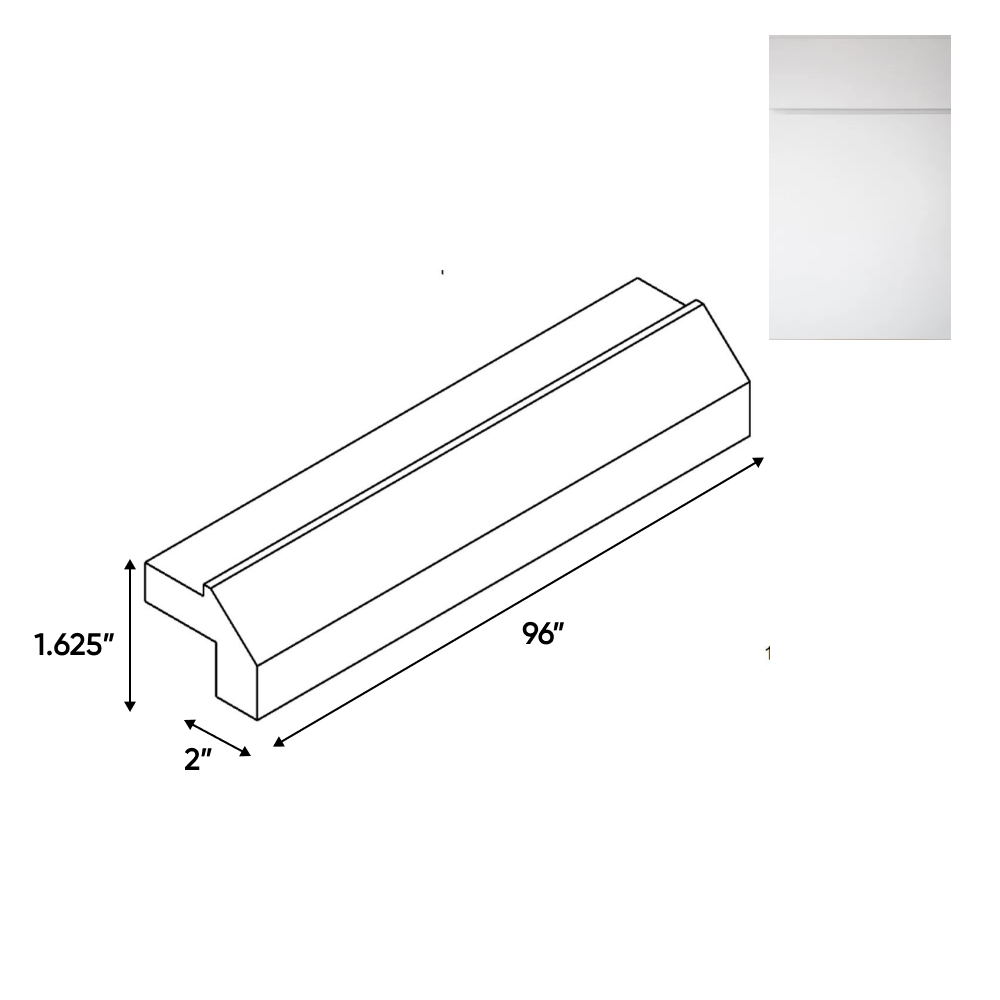 Sonoma White - Trims - 96"W x 2"H x 1.5"D - Pre Assembled