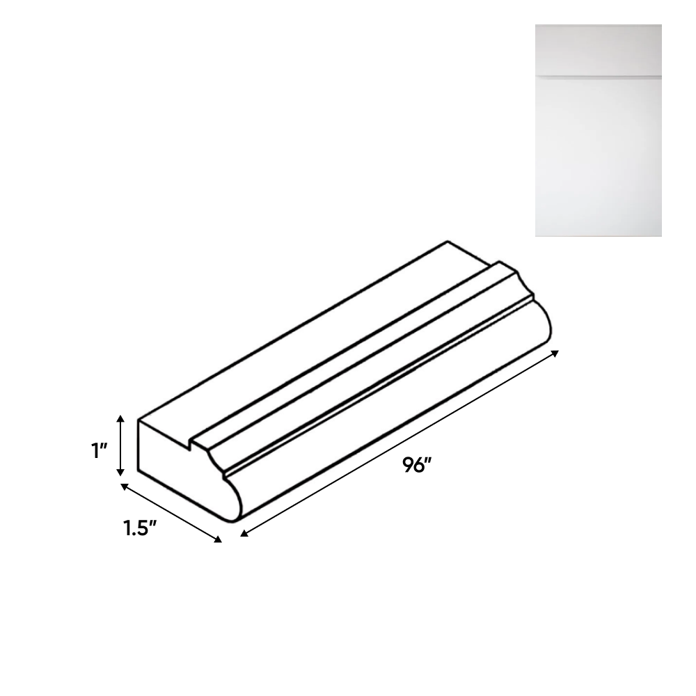 Sonoma White - Trims - 96"W x 0.75"H x 1.5"D - Pre Assembled