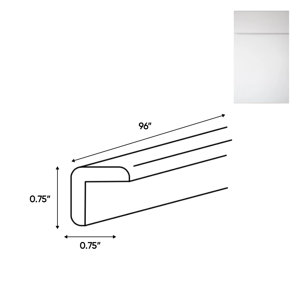 Sonoma White - Trims - 96"W x 0.75"H x 0.75"D - SOW-OCL - Pre Assembled