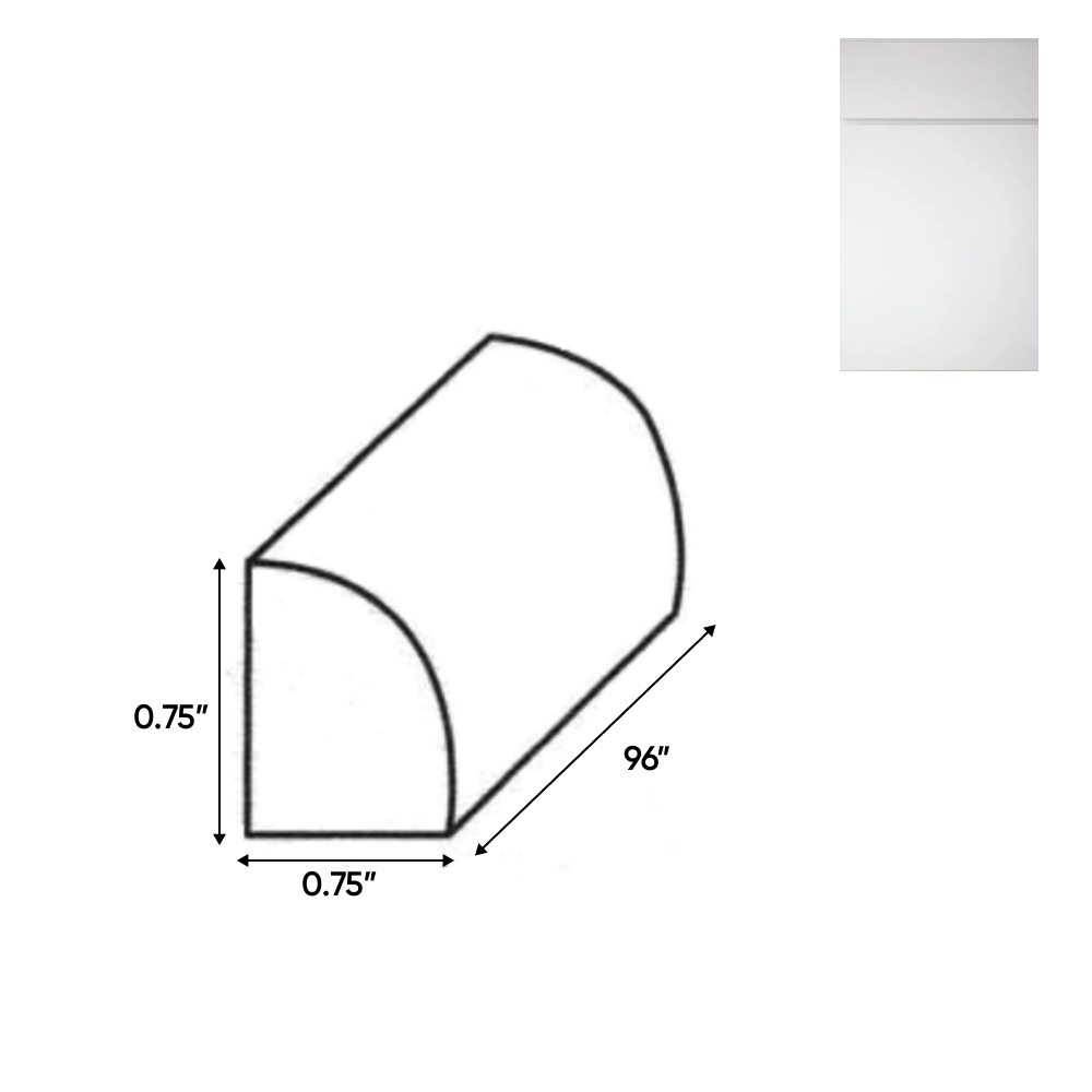 Sonoma White - Trims - 96"W x 0.75"H x 0.75"D - SOW-QR - Pre Assembled