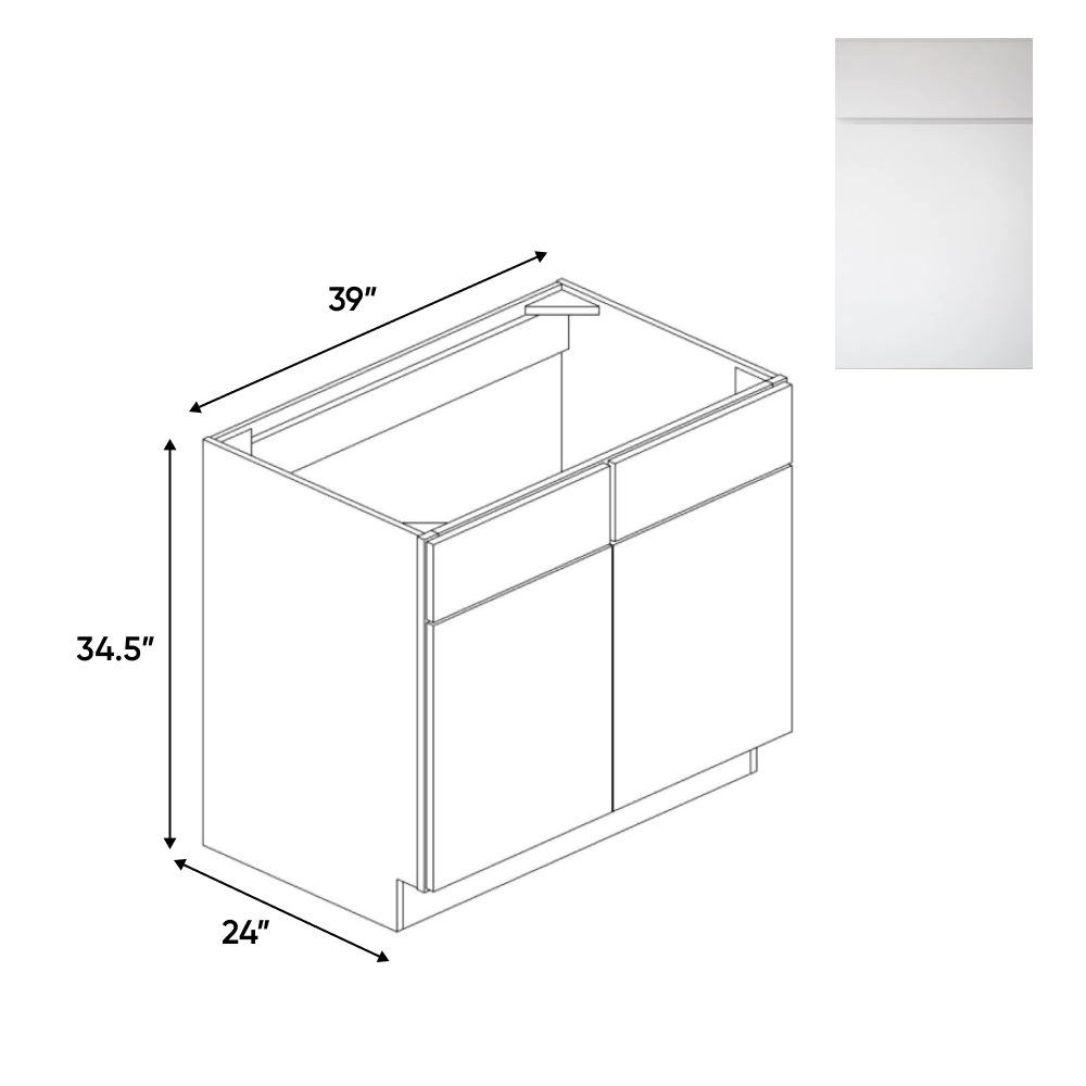 Sonoma White - Sink Base Cabinets - 39"W x 34.5"H x 24"D - Pre Assembled