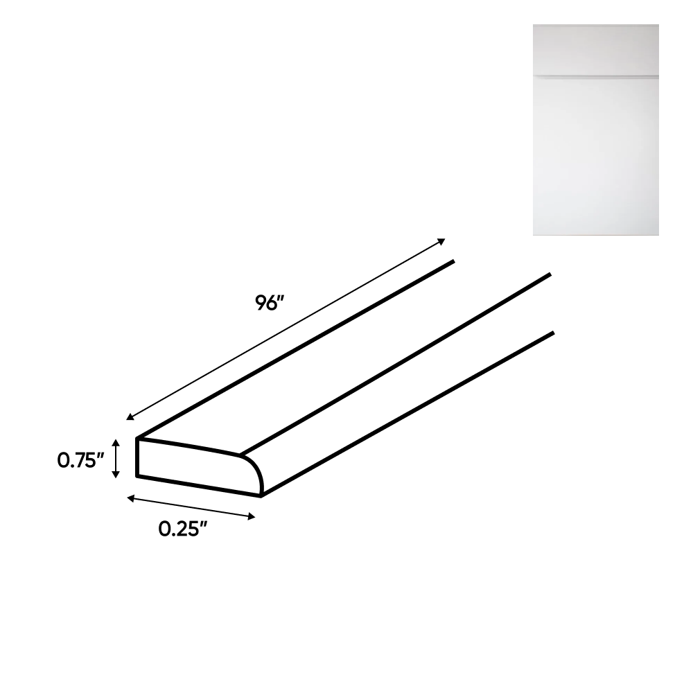 Sonoma White - Trims - 96"W x 0.75"H x 0.25"D - Pre Assembled