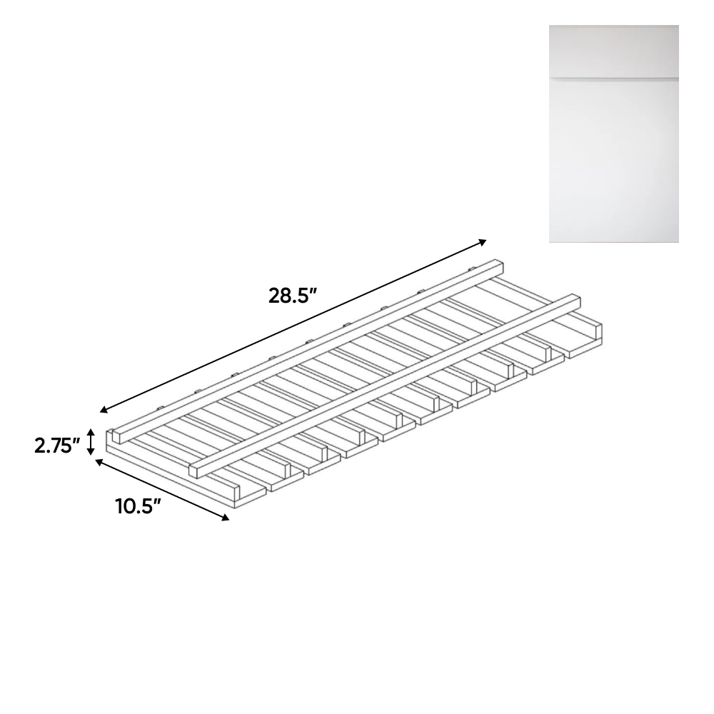 Sonoma White - Stem Glass Holder - 30"W x 1.5"H x 12"D - Pre Assembled